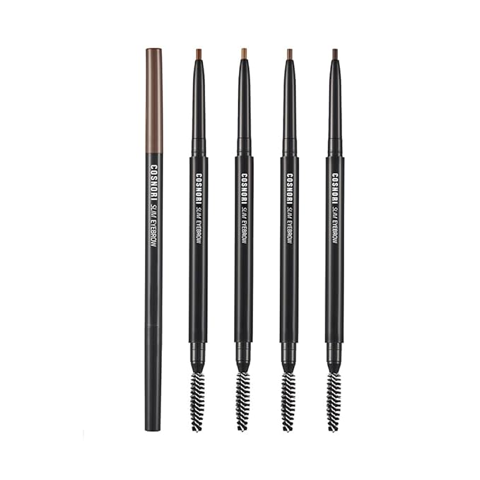 COSNORI Slim Eyebrow Pencil 03 Dark Choco - 2mm Micro-Fine Pencil Brow with Brush, Natural-Looking Brows, Long Lasting & Waterproof, Micro-Slim, Soft drawing, 0.005oz (0.14g)