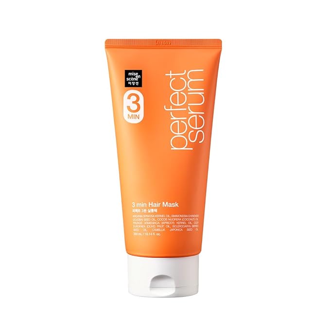 Mise En Scene 3 Min 𝗞𝗼𝗿𝗲𝗮𝗻 𝗛𝗮𝗶𝗿 𝗠𝗮𝘀𝗸 - Perfect Serum Super Rich 3 Min Salon Pack - Strengthening and Hydrating, Korean HairCare, Hair Balm Texture 10.14 Fl Oz.