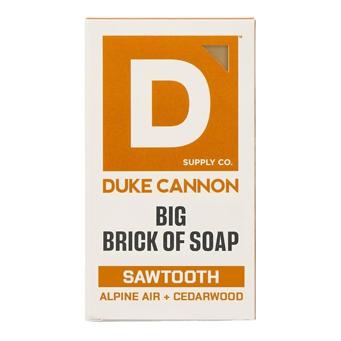 Duke Cannon Supply Co. Extra Large Bar Soap - Men's Natural Bar Soap with Masculine Scents - Made in the USA with Domestic & Globally Sourced Materials - All Skin Types - Big Brick - Sawtooth,10 oz