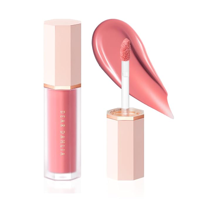 DEAR DAHLIA Petal Drop Blush (Dreamy) - Weightless Buildable Liquid Blush with High-Pigment, Long-lasting Dewy Finish, Natural Flush. Hydrating, Vegan, Cruelty-Free Korean Makeup for Cheeks. 0.14 oz