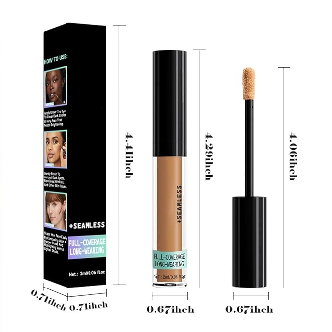 Liquid Concealer for Older Women, Under Eye Brightener Full Coverage Concealer for Dark Circles, Spots, Lightweight Waterproof Foundation Makeup, Vegan & Cruelty-Free, 05 Medium Tan