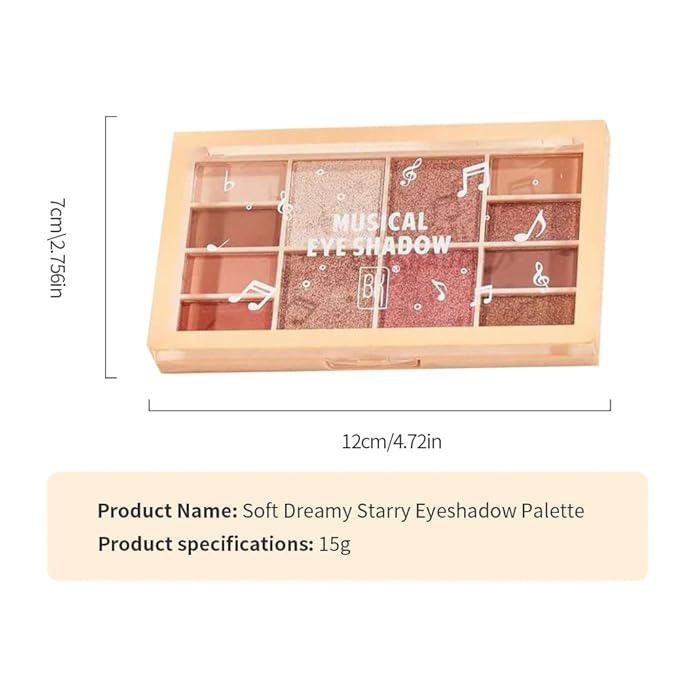 12 Colors Velvety Smooth Eyeshadow Palette, Warm Neutral Nude Matte & Shimmer Eye Shadow Shades, Highly Pigmented Blendable Waterproof Long-Lasting Daily Eye Makeup Palette for Women, 01#