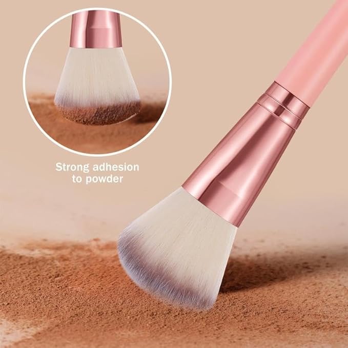 Pink Makeup Brushes Set Professional 56Pcs with Case Premium Synthetic for Foundation Concealer Blush Eyeshadow Powder Contour Makeup Brush Kit Face Eye Make up Brushes & Tools