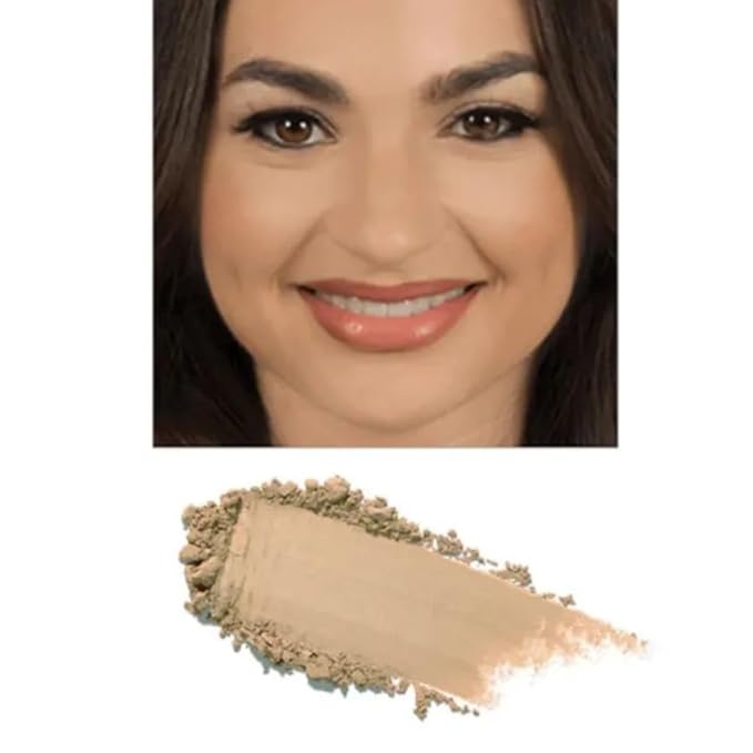 Emani Flawless Matte Powder Foundation Makeup for Sensitive Skin, Natural Mineral Foundation Compact with Buildable Coverage, Oil Control, Talc Free, Cruelty-Free & Vegan, Sienna