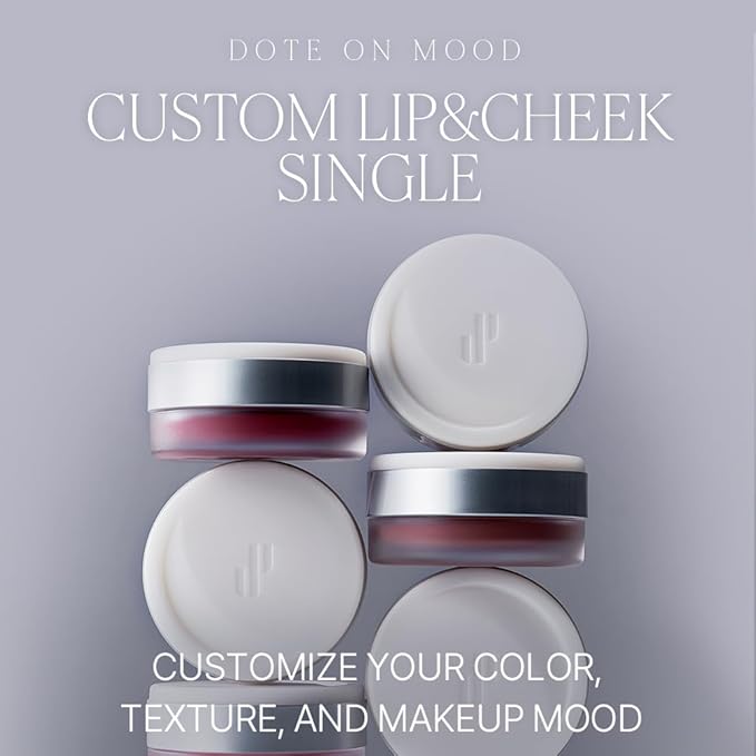 Heart Percent Dote On Mood Custom Lip & Cheek Single – Blendable & Buildable Soft Velvety Matte Cream Blush (Fog Pot), Long-Lasting Lightweight Multi-Use & Lip Tinted Balm 4.7g, M05. Calm Mauve