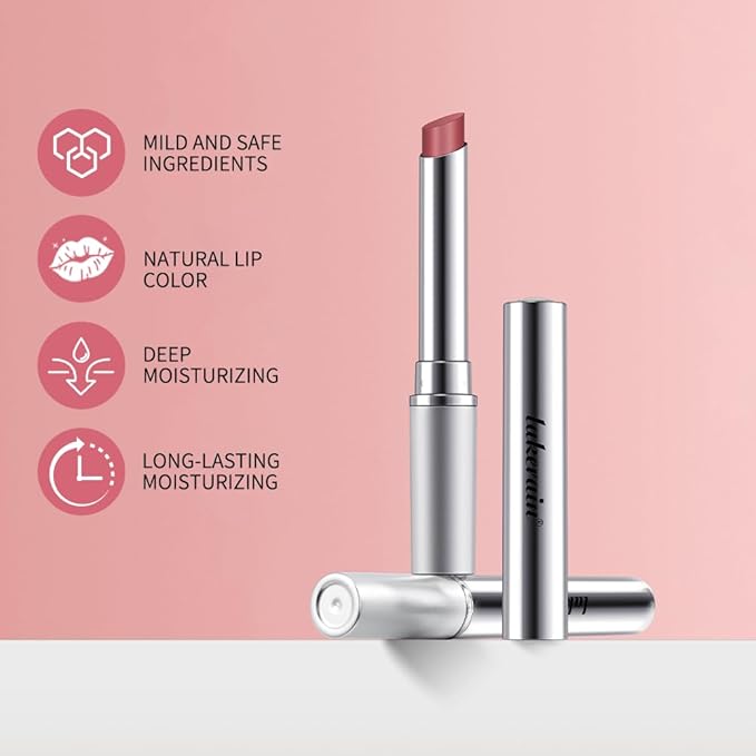 2PCS Honey Lipstick Tinted Lip Balm - Sheer Hydrating for All Skin Tones - Moisturizing Lip Color, Nourishing for Dry Lips (Pink)
