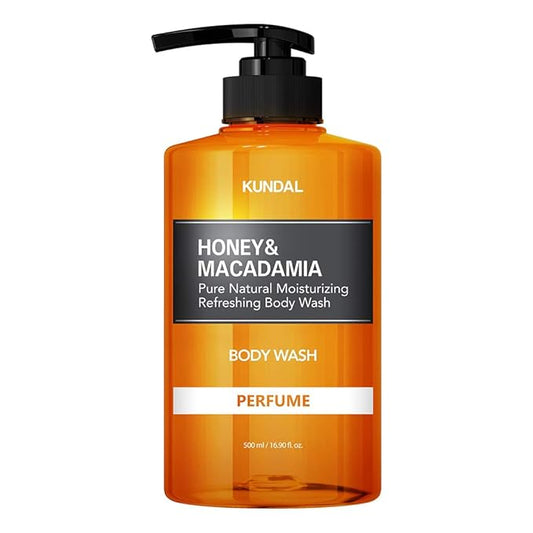 KUNDAL Nature Honey & Macadamia Natural Moisturizing Body Wash Deep Nourishment, Natural Extracts Blend, 10,000 ppm Honey, Safe for All Ages, Soft & Smooth Skin 16.9 fl oz (Pack of 1) (Cherry Blossom)