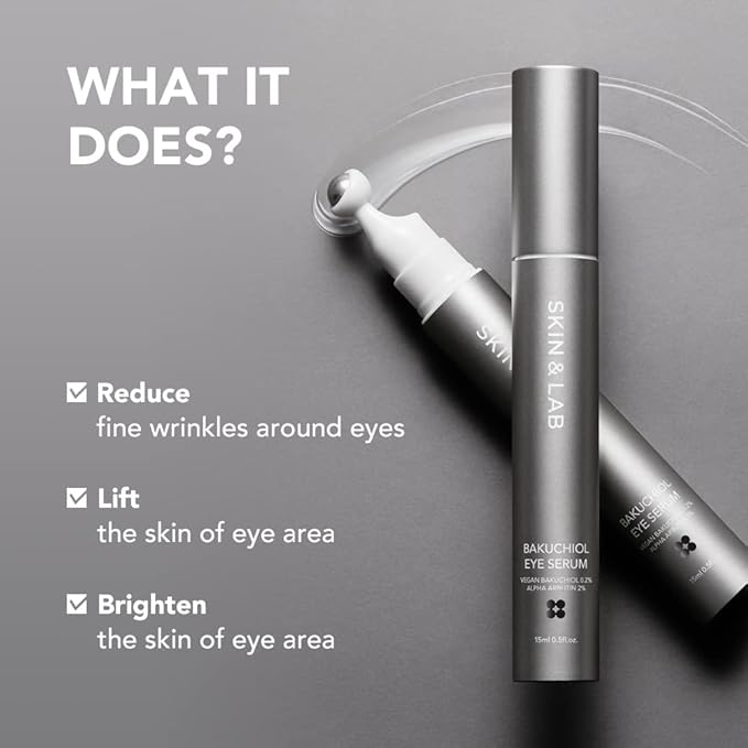 [SKIN&LAB] Brightening and Eye Wrinkle Care Skincare Set: Includes Vitamin C Serum and Bakuchiol Eye Serum