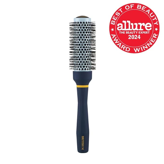 Hot Curling Ceramic Brush Round 33mm – Anti-Frizz Styling Brush for a Smooth Salon Look – Ideal for All Hair Types