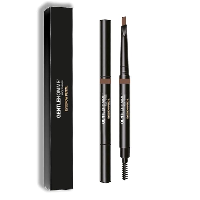 Men's Brow Pencil - 2-in-1 Brow Brush & Lead Pencil - Shape, Define & Fill In Eyebrows - Ultra-Thin - Long-Lasting Color - Vegan - Light Brown