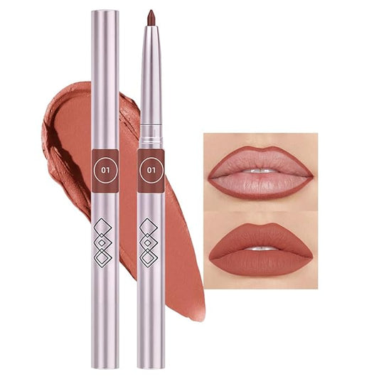 Matte Cream Orange Retractable Lipliner Pencil, Highly-Pigmented lip pencil, Long Lasting Waterproof Makeup Crayon for Lip Liner and Eye Liner, Smooth and Creamy, Rich Colors, Smooth Application, 01#