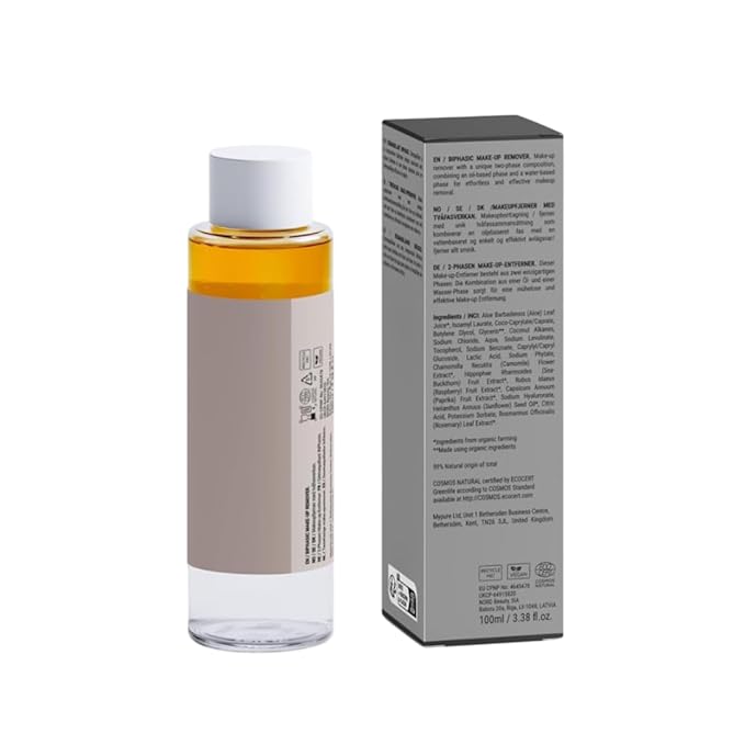 Makeup Remover for Sensitive Skin – Fragrance Free Eye & Face Cleanser, Hydrating with Aloe & Hyaluronic Acid, Vegan Two-Phase Formula