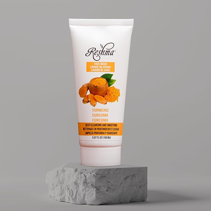 Reshma Beauty Turmeric Face Wash Cleanser for All Skin Types & Dull Skin Gentle for Acne Prone Skin For Dark Spots and Anti-Aging Removes Make Up For Daily Use Cruelty Free, 5.07 fl oz (Pack of 1)