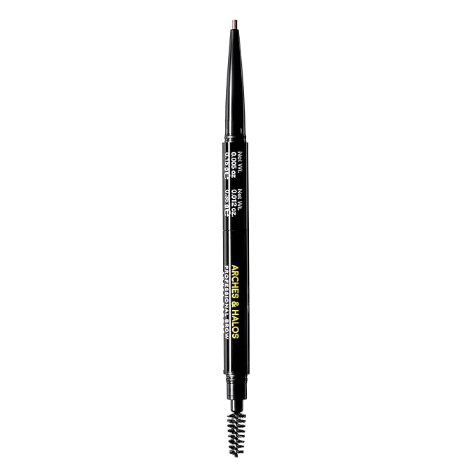 Arches and Halos 2 in 1 Defining Eyebrow Pencil and Powder - Brow Powder with Spoolie Brush - Shape and Fill for Natural Look - Warm Brown - 0.017 oz