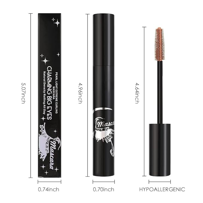 Rose Gold glitter Mascara – Lengthening & Volumizing Formula – Smudge-Proof, Waterproof & Long Lasting Colored Mascara for Creative Makeup Styles
