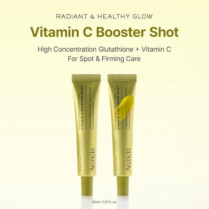 Arencia Vitamin C Booster Shot Serum with Glutathione, Niacinamide and Vitamin E for Glow Skin 1.01 fl oz