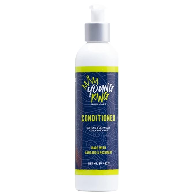 YOUNG KING HAIR CARE Kids Conditioner For Boys | Soften, Nourish and Detangle Natural Curls | Plant-Based and Harm-Free | 8.02 oz