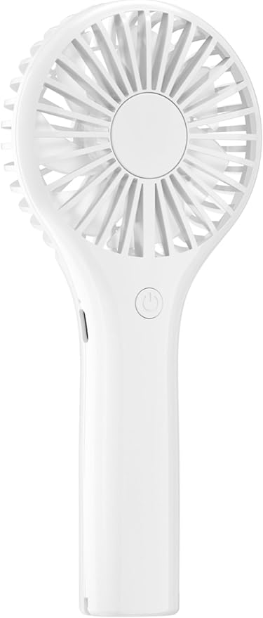 Portable Mini Fan - Powerful Personal Handheld Fan with 3 Speeds, Cute and Small, USB Rechargeable for Travel/Lash/Makeup/Outdoor/Home, White