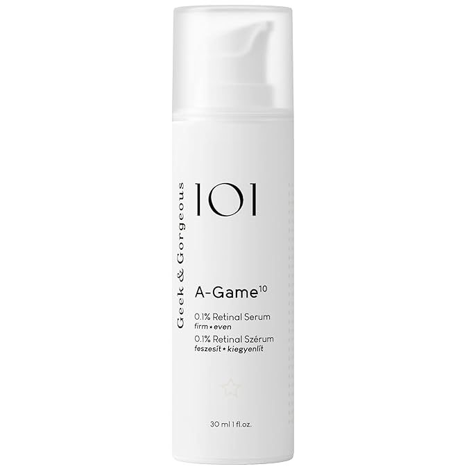 Geek & Gorgeous - A-Game 10-0.1% Retinal Serum - Silky, Lightweight, High-strength, Anti-Aging Formula - all skin types, especially combination & oily - 1 oz