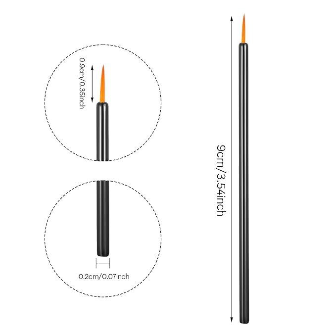 100 Pack Disposable Eyeliner Applicator Eyeliner Brushes Fine Point Ultra-Fine Point Eye Liner Applicator Eye Liner Brush Fine Black Cosmetic Eye Wands Makeup Brushes Tools For Women (Black)