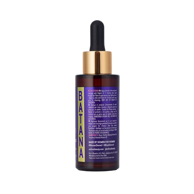 Bloom N Curls Batana Oil for Hair & Scalp – 100% Organic, Cold-Pressed, Pure Honduran Oil – Promotes Hair Growth & Length Retention – No Additives – 1.28oz
