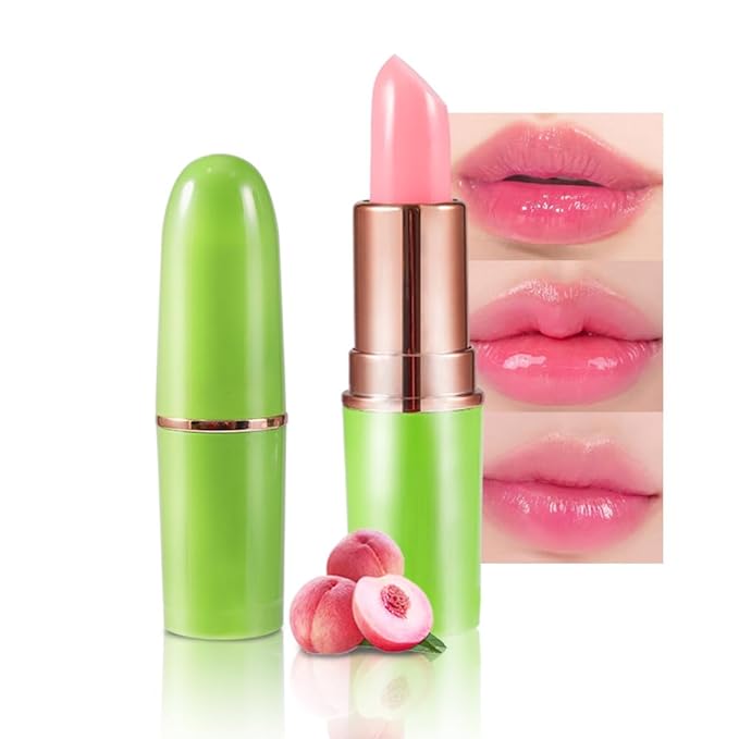 BINGBRUSH Aloe vera Color Changing Lipstick,Moisturizer Long Lasting Lip Care Magic Lip Gloss,Makeup Lipstick Set (1pc 09#Peach, A-1pc)
