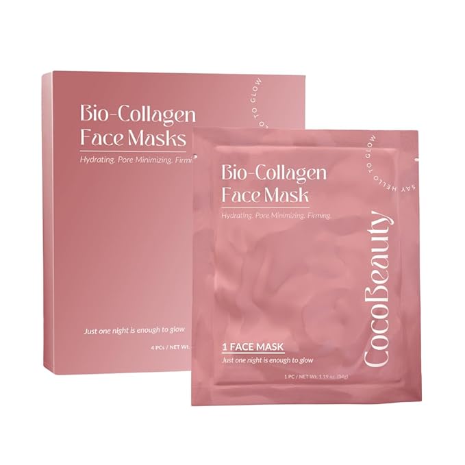 Collagen Sheet Mask – Hydrating Korean Face Mask for Fine Lines & Anti-Aging, Deep Moisture, Radiant Skin Boost, Bio-Collagen Facial Masks (16 Pack)
