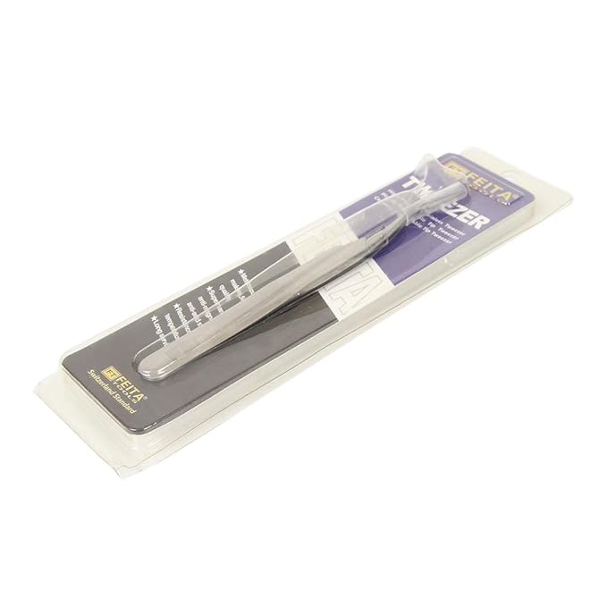 False Eyelash Applicator - FEITA Professional Curved Eyelashes Extension Tweezer for Easy Lashes Application and Removal - Silver - 1Pc