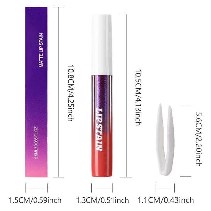 Matte Liquid Lip Stain Peel Off Lip liner Tattoo with Tweezer, Nude Brown Liquid Lipstick Lipstain Long Lasting Waterproof for Women, Highly Pigmented Not Faded Smudge-proof Easy to Apply, 04