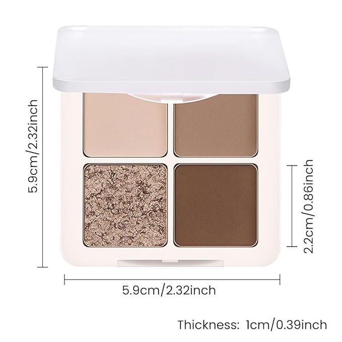 Eyeshadows Palette Makeup for Older Women, Neutral Nude Brown Eye Shadow, Powder Cream Glitter Matte Shimmer Quads Eyeshadow Palette, Long-lasting Pigmented Waterproof, sombras para ojos
