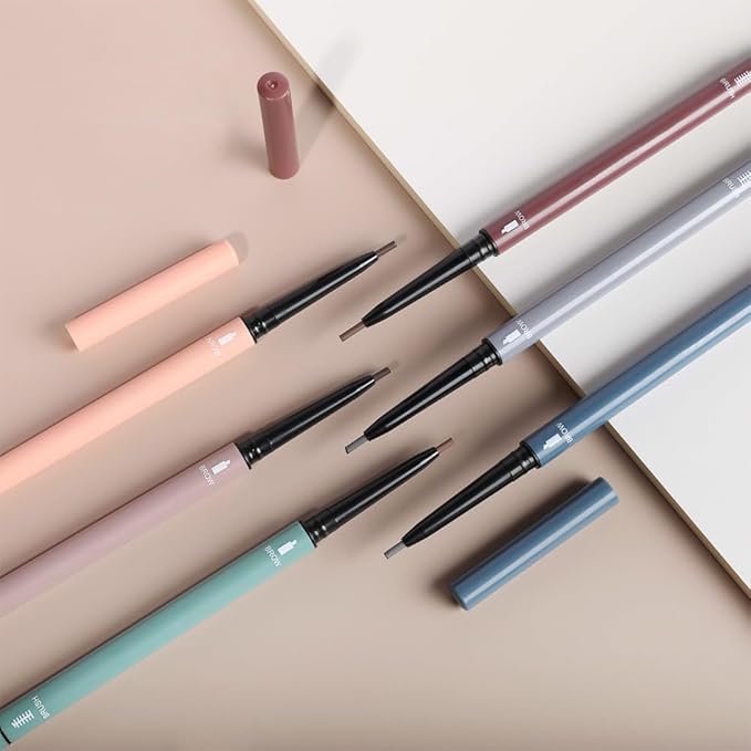 Gray Eyebrow Pencils for Women,with Spoolie Brush,Eyebrow Pencil Soft Textured,Waterproof Sweat-proof for Fills in Sparse Areas and Gaps Create a Natural Eye Brow,Vegan & Cruelty-Free