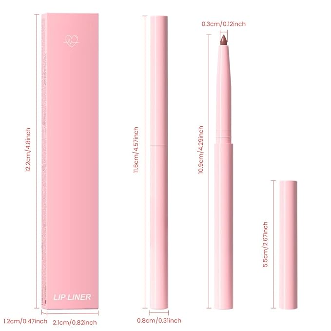 Dust Red Matte Lip Liner Pencil, Long-Lasting Creamy Formula for Shaping & Sculpting Lips