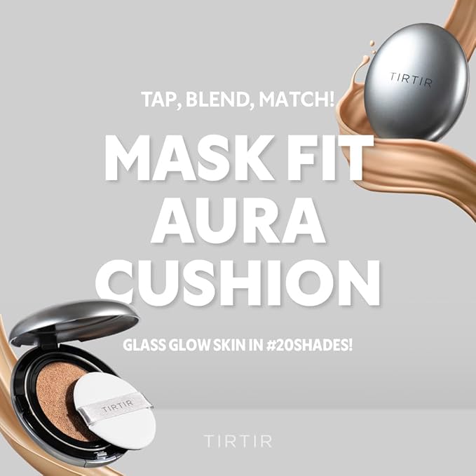 [*Mini Size*] TIRTIR Aura Glow Silver Cushion | Korean Cushion Foundation, (#33N Macchiato, 0.15 Fl Oz)