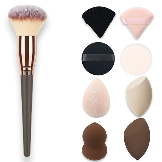 9-Piece Makeup Kit – Features a Variety of Makeup Sponges, Powder Puffs, and a Powder Brush for Perfect Contouring, Blending, and Setting – Beauty Blender Set for a Flawless Finish by Kàllos