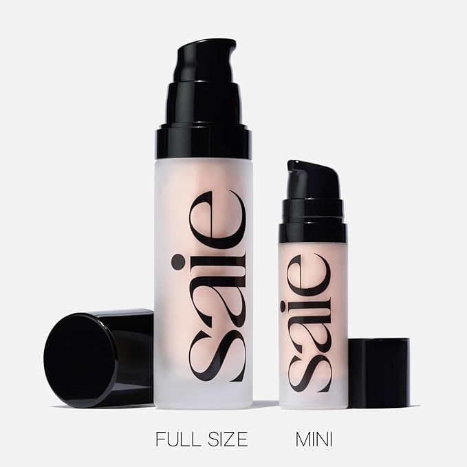 Saie Glowy Super Gel Lightweight Illuminator - Luminizer and Makeup Primer for Glowing Skin - Enriched with Vitamin C + Hydrating Squalane Oil - Roseglow (1 oz)