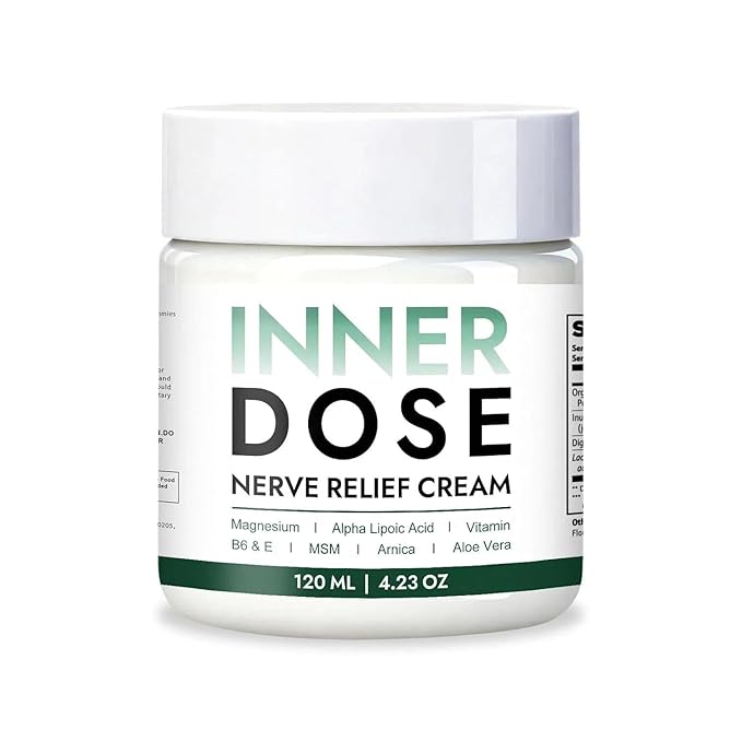 INNER DOSE Nerve Relief Cream, Neuropathy Lotion with Arnica, Magnesium Moisturizing Body Cream, Natural Soothing For Joint,Daily Nourishment for forKnee, Hands, Feet & Legs(1pc)
