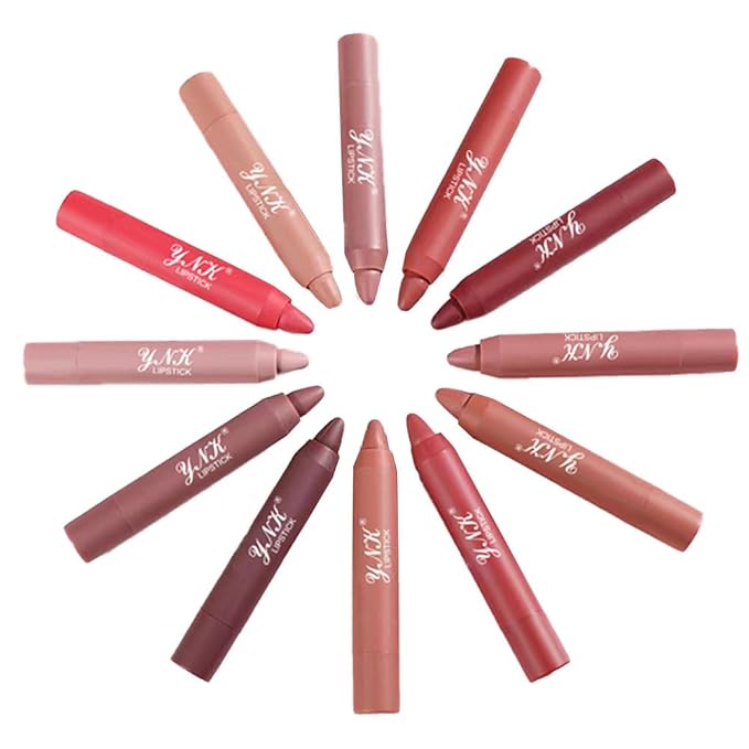 6PCS Matte Lipstick Pen Set – Long Lasting Lip Balm Crayon, Soft Smooth Lip Color, Non-Sticky Velvet Finish, Moisturizing Lip Crayons for Women & Girls