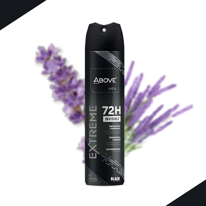 ABOVE Extreme Men Black - 72H Antiperspirant Spray Deodorant for Men 5.07 Fl Oz | Aluminum-Free | Fresh Mist, No Stain, No Alcohol, Long-Lasting Men's Deodorant Spray | Lavender and Oliban
