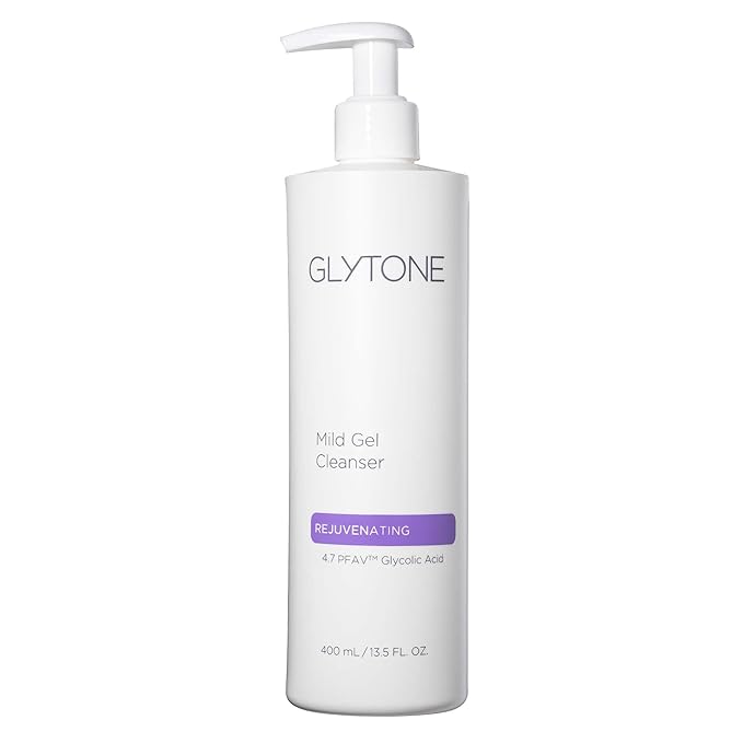 Glytone Mild Gel Exfoliating Cleanser, Pure Glycolic Acid Face Wash for Moisturizing & Rejuvenating Skin, Vegan & Fragrance-Free Face Exfoliator Scrub for All Skin Types, 13.5 fl. Oz.