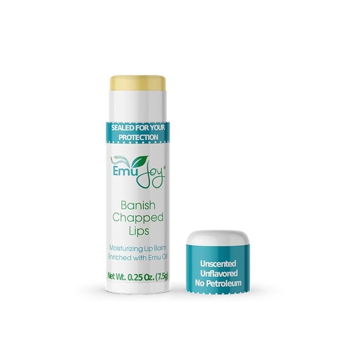 Emu Joy - Natural and Organic Emu Oil Lip Balm Hydrating, Pocket-Size Unflavored & Unscented Lip Balm with Emu Oil - Best for Severely Chapped Lips (1pk)