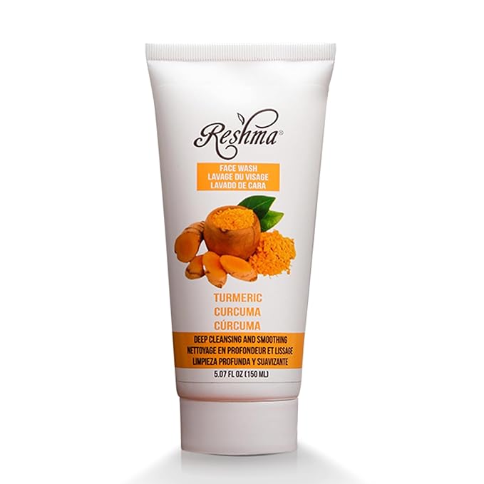Reshma Beauty Turmeric Face Wash Cleanser for All Skin Types & Dull Skin Gentle for Acne Prone Skin For Dark Spots and Anti-Aging Removes Make Up For Daily Use Cruelty Free, 5.07 fl oz (Pack of 1)