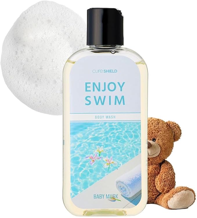 Enjoy Swim Chlorine Removal & Hard Water Treatment Moisturizing Body Wash, Hydrates & Restores Skin, 6.78 Ounce, 200ml (Baby Musk)