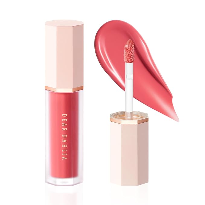 DEAR DAHLIA Petal Drop Blush (Wavy) - Weightless Buildable Liquid Blush with High-Pigment, Long-lasting Dewy Finish, Natural Flush. Hydrating, Vegan, Cruelty-Free Korean Makeup for Cheeks. 0.14 oz