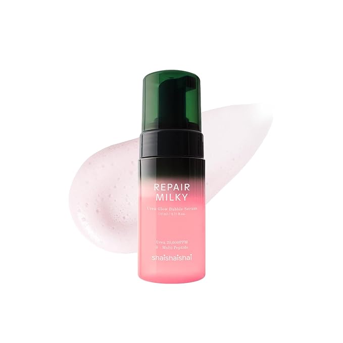 shaishaishai Repair Milky Urea Glow Bubble Serum, Gentle Glow Serum with Peptides, collagen bubble moisturizer, milky glow, Korean Skincare, 3.38 Fl Oz