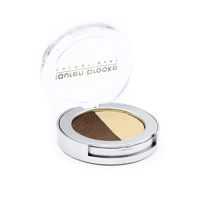 Lauren Brooke Cosmetiques Pressed Eyeshadow Duo, Natural, Organic Makeup (Toffee/Champagne)