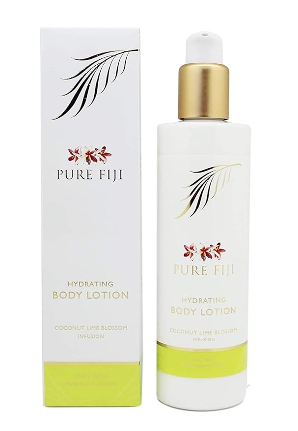 PURE FIJI Body Lotion Hydrating - Moisturizing Lotion for Dry Skin with Coconut Milk and Vitamin E, Organic Body Lotion For Women and Men, Coconut Lime Blossom Scent, 12 oz