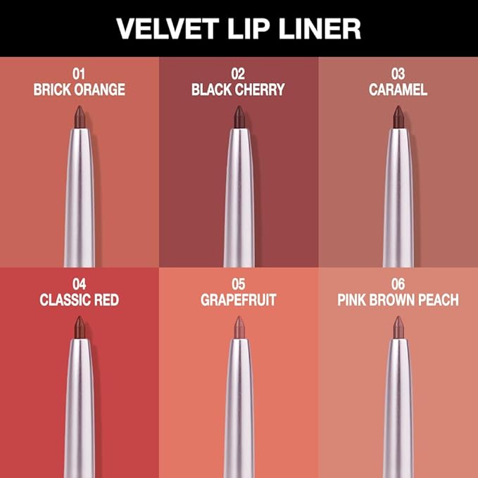 Matte Grapefruit Red Retractable Lipliner Pencil, Highly-Pigmented lip pencil, Long Lasting Waterproof Makeup Crayon for Lip Liner and Eye Liner, Smooth and Creamy, Rich Colors, Smooth Application,05#