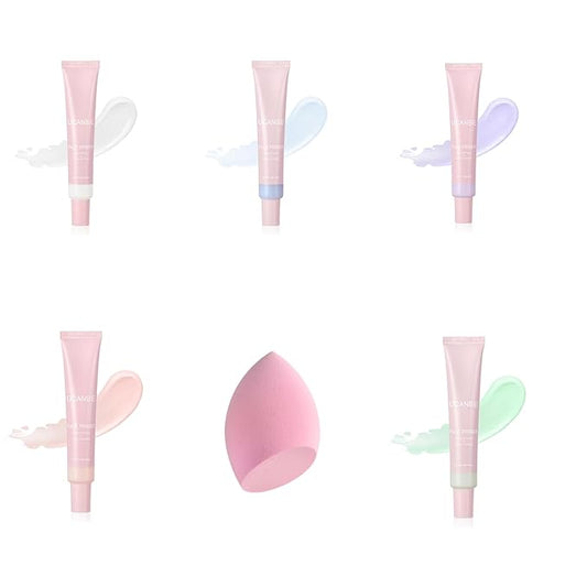 UCANBE 5-Color Skin Tone Adjusting Primer Set: Smooth, lightweight face primer - a long-lasting base for face makeup, suitable for all skin types