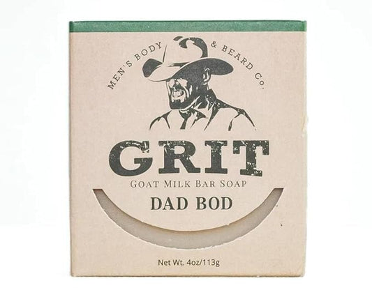 GRIT Goat Milk Soap Bar Dad Bod | Dye-Free Soap Bar | Enriched with Nourishing Goat Milk | 4 oz