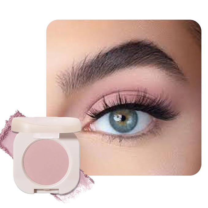 BestLand Ultra-Fine Pressed Pigment Eyeshadow – Lightweight, Highly Blendable Formula Monochrome Eye Shadow, 12 Rich Matte/Shimmer Shades for Older Women Makeup, Vegan & Cruelty-Free (#02 Half Pink)